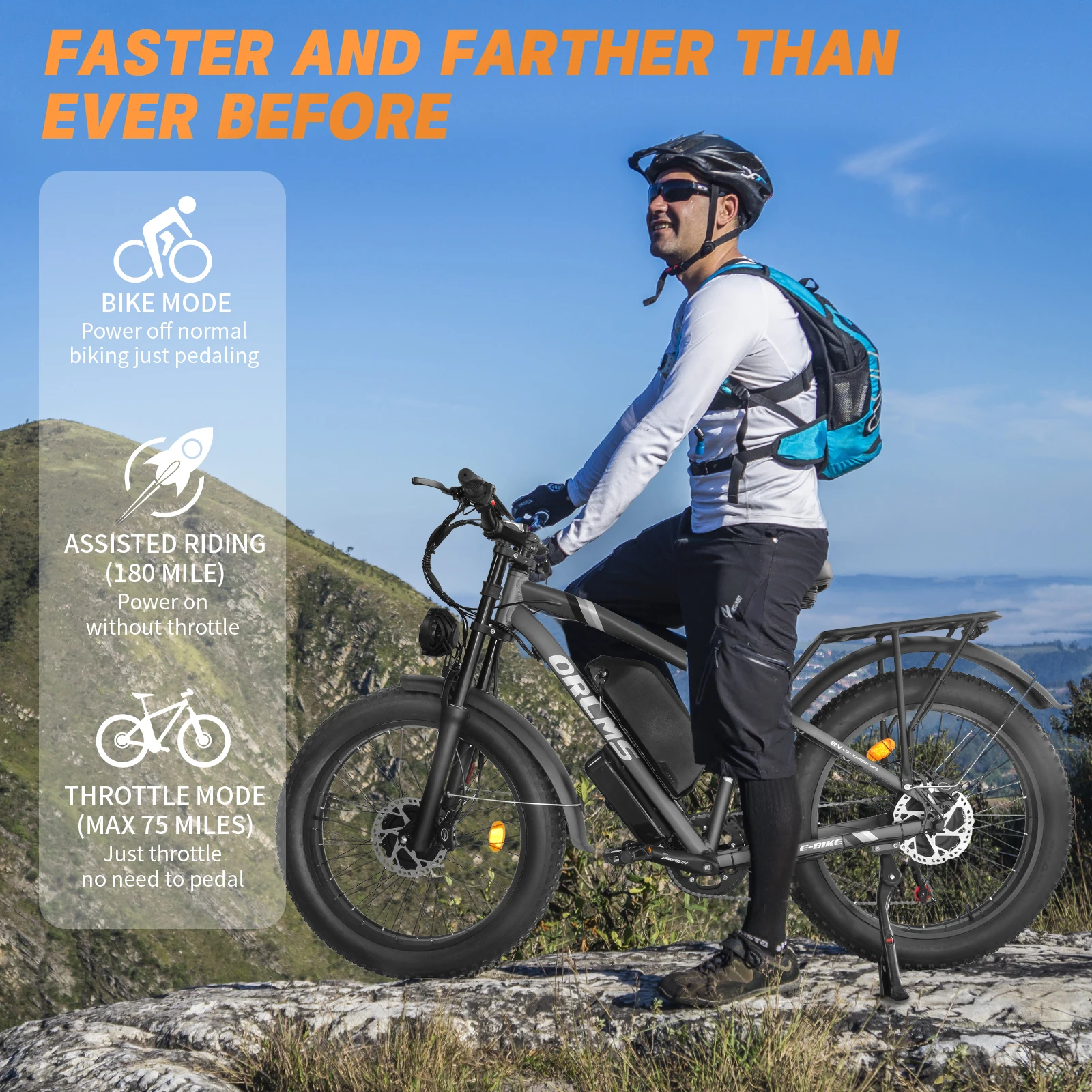 ORLMS MX500 الكبار Ebike 2000 واط محرك مزدوج 52 فولت 25 أمبير بطارية مدينة دراجة كهربائية 24*4.0 "الدهون الإطارات المزدوج تعليق دراجة كهربائية