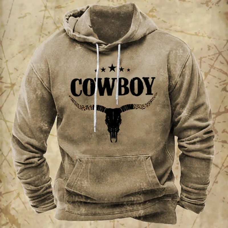 

Men Outdoor Vintage Western Yellowstone Hoodie Autumn Long Sleeve Hooded Sweatshirt Oversized Men Hoodies Fashion Pullover