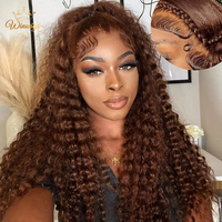 Brown Curly Lace Front Human Hair Wigs For Women Quality Deep Wave Chocolate Brown HD Lace Frontal Wigs Human Hair Pre Plucked