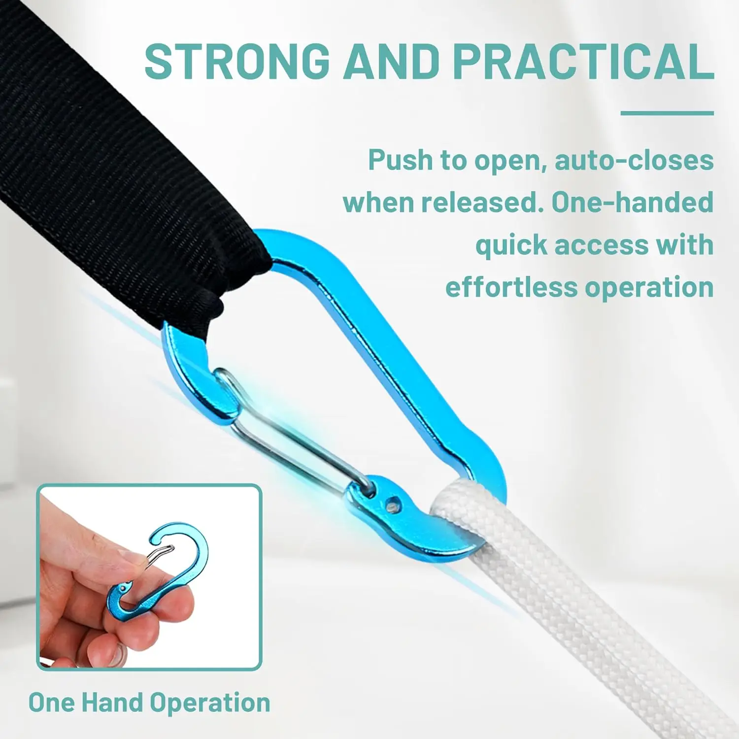 6Pcs New Fishing Accessories Aluminum Alloy Carabiner Wire Buckle Keychain Outdoor Camping Climbing Snap Clip Lock Buckle Hook image 3
