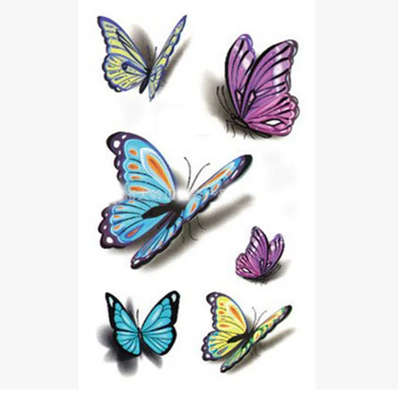 Body Art Waterproof Temporary Tattoos For Women 3D Beautiful Butterfly Design Small Arm Tattoo Sticker Wholesales RC2315