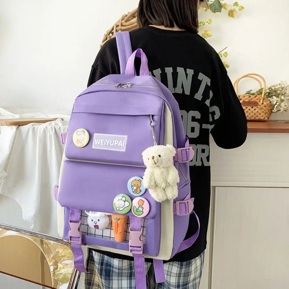 Mochila escolar de nailon de gran capacidad para niños, bolso escolar de lona, estilo coreano