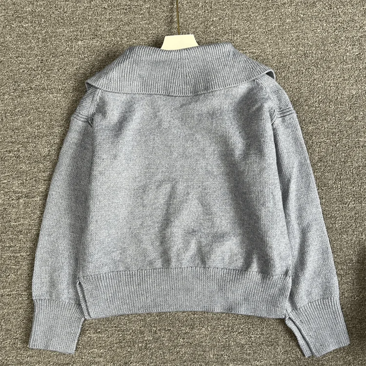 Warmer, lässiger SLE-Strickpullover für Damen, Umlegekragen, lang, S Sve, thermisch, bequem, lockere Passform, Strickwaren für Frühling und Herbst