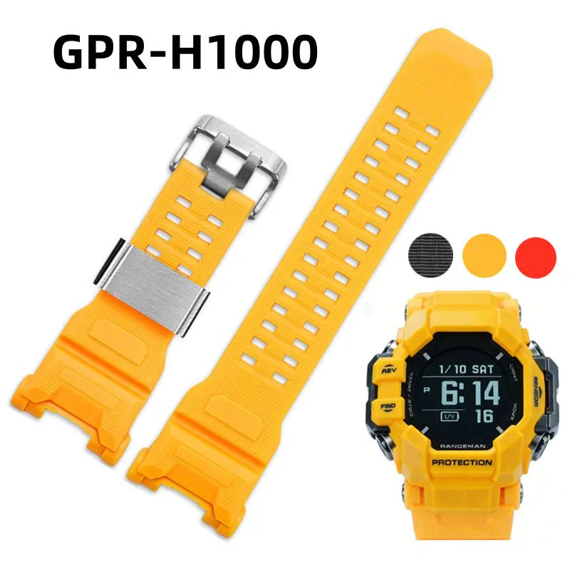 

GPR-H1000 Resin Silicone Rubber Watch Strap for Casio New Cat Man Third Generation GPR-H1000-1JR/9JR Watchband Waterproof Belt
