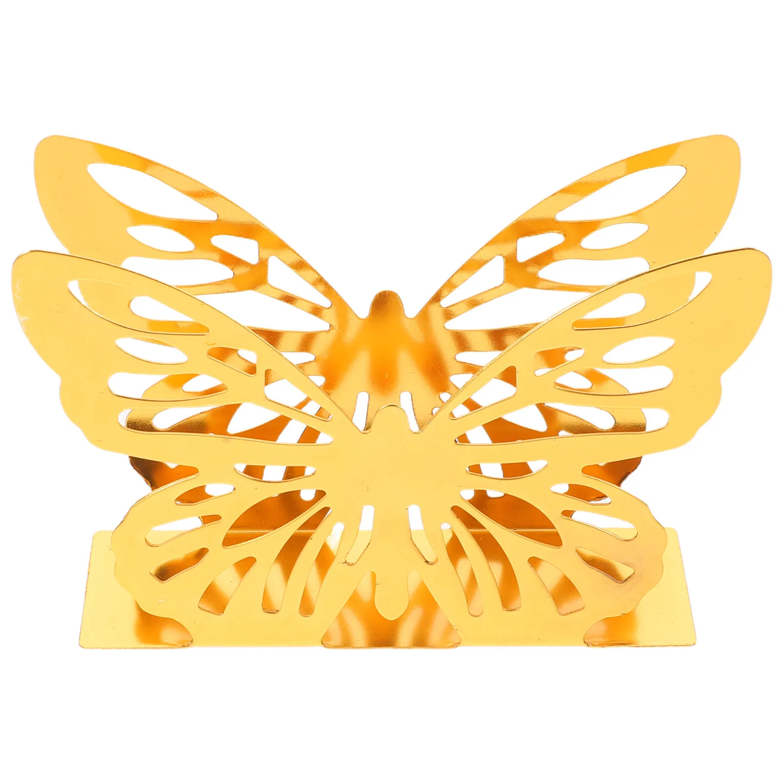 Butterfly Napkin Holder Table Gold Metal Decorative Upright Tissue Dispenser Countertop Dining Room Coffee Bar Cocktail Stand