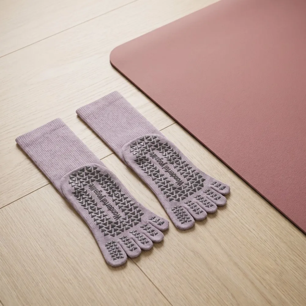 Five Fingers Sports Toe Socks Silicone Anti-slip Separate Fingers Women Yoga Socks Elasticity Cotton Sport Pilates Socks Dance