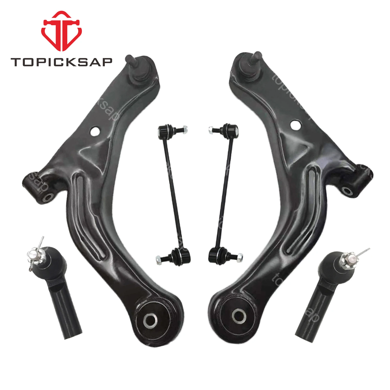 

TOPICKSAP 6pcs Front Lower Control Arm Outer Tie Rod Ends Kit For Ford Escape Mazda Tribute Mercury Mariner 2010 - 2011 2012