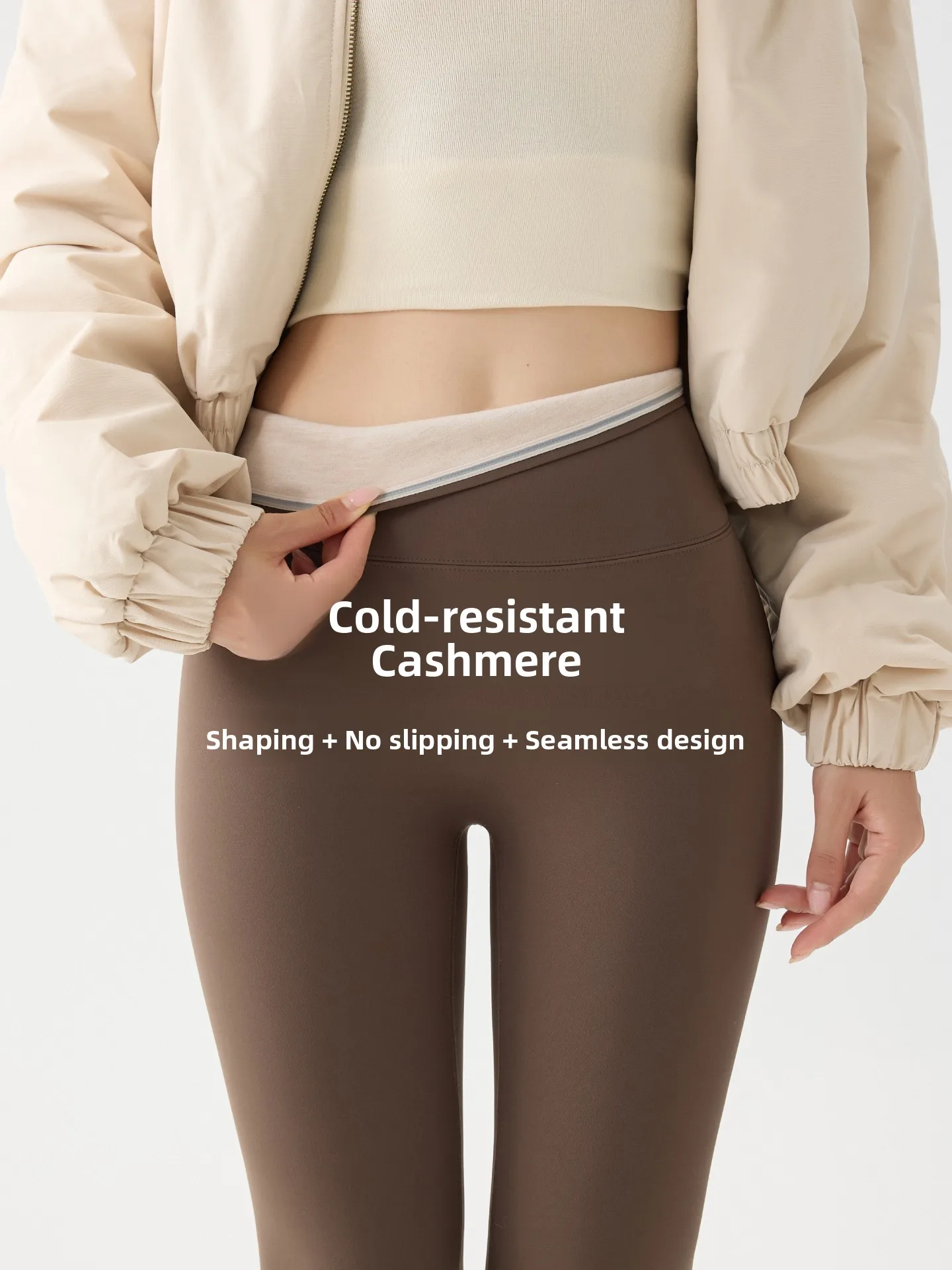 

Утепленные флисовые леггинсы для йоги с высокой талией для женщин, осенне-зимние, теплые, облегающие, с контролем живота, базовый слой