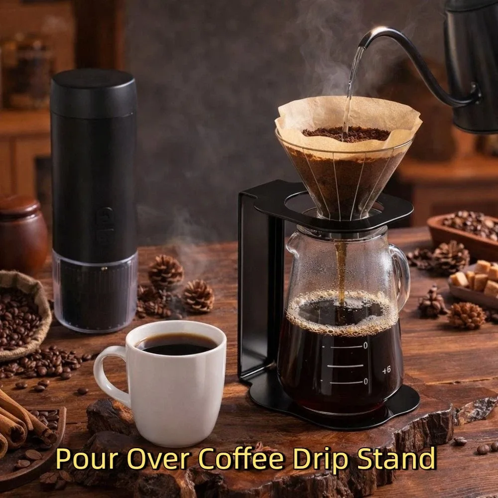 Portable Pour Over Coffee Drip Stand Hand Brewed Sturdy Coffee Machine Bracket Steel Universal Drip Filter Coffee Stand Office