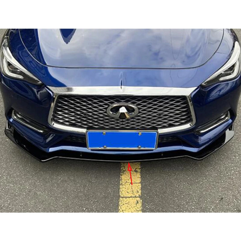 For 3PCS Infiniti Q60 Q60S Front Bumper Lip Diffuser Splitter ABS Plastic Collision Accessories Body Kit 2013-2022 Year