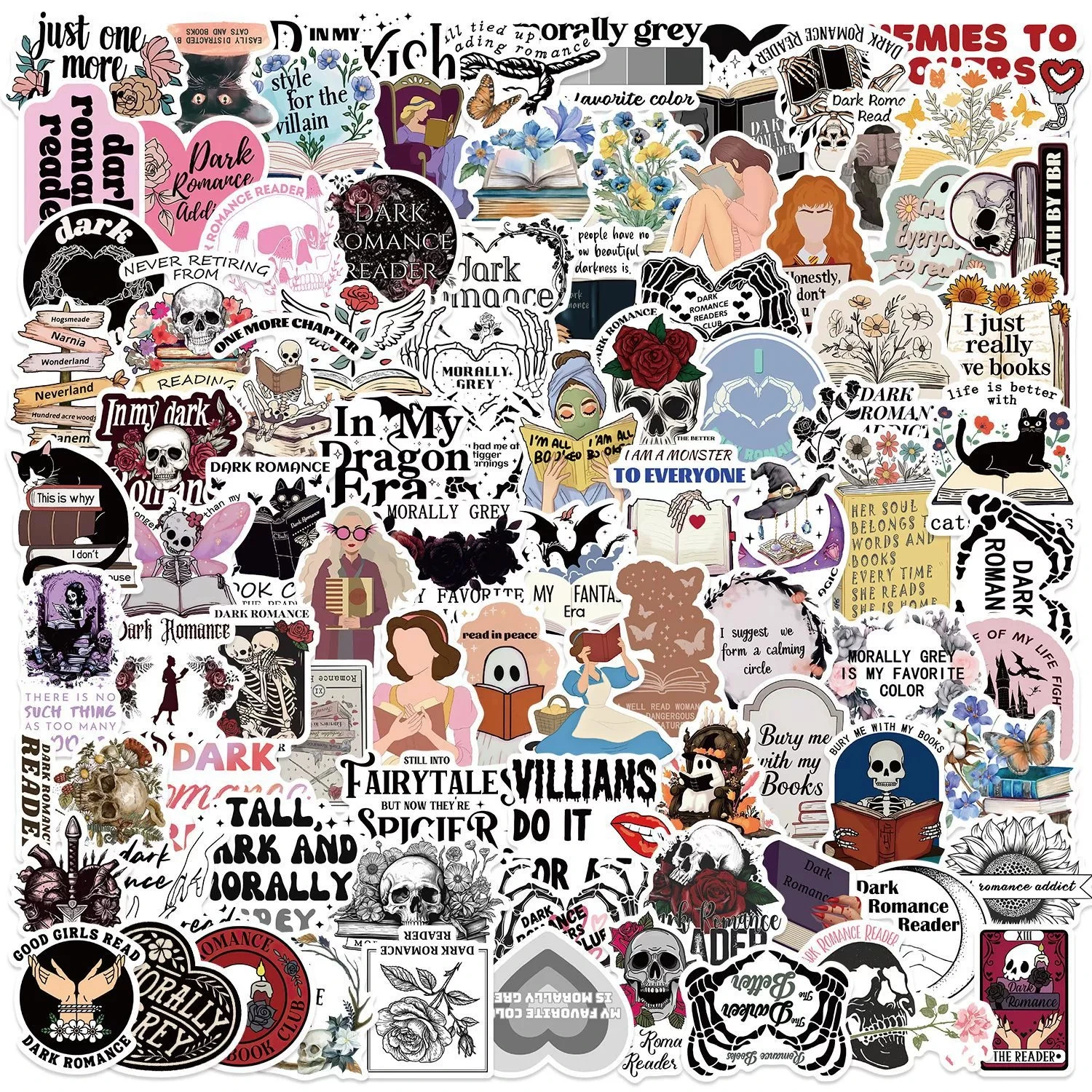 50/100 個ダーク読書本落書きステッカー装飾タブレット電話水ボトル PVC 防水文具子供報酬ステッカー
