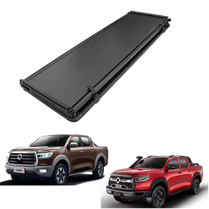 

Flying Wing Automobile High Quality Aluminum Truck Bed Cover For Great Wall Replacement Black Hard Tri-fold Tonneau Cover For Po