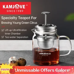 KAMJOVE French Presses Tea Pot For Young Green Citrus, Pu 'er Tea Art Pot, Black Tea Heat-Resistant Glass Pot French Pans Teapot