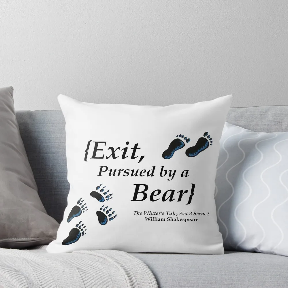 Exit, Pursued by a Bear paw prints Throw Pillow Decorative Cover For Living Room Elastic Cover For Sofa pillow