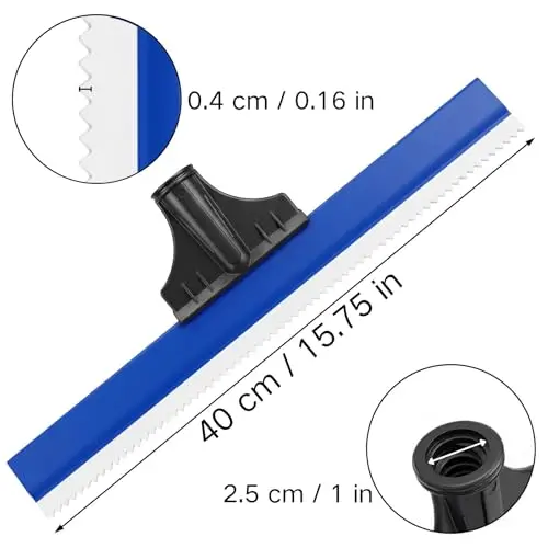 Adjustable Floor Coating Comb Tool For Epoxy Resin Self-Leveling Cement Polyurethane Notched Rubber Squeegee With Extension Pole