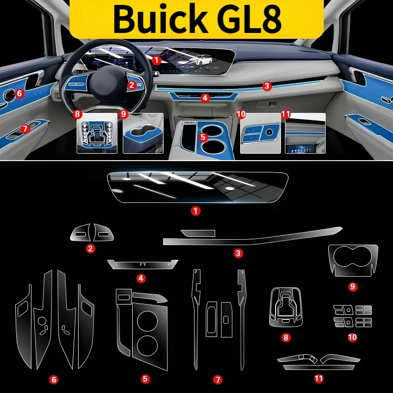 

Для Buick GL8 24-26 моделей: Защитная прозрачная пленка от царапин для мультимедийной GPS-консоли приборной панели (модификация)