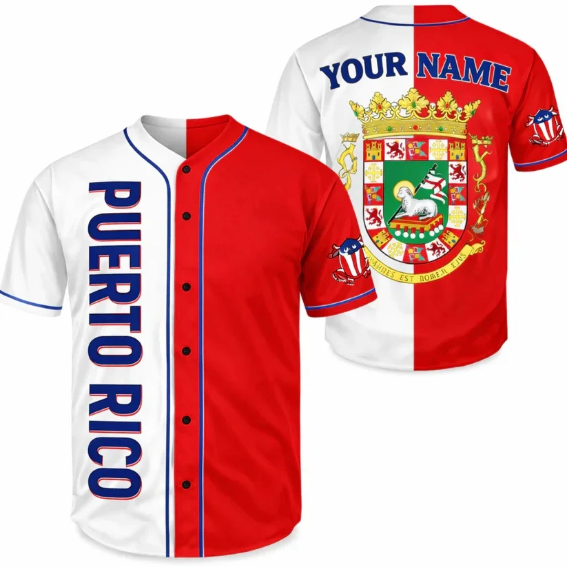 Custom Dominican Republic Baseball Jersey Island Design - Add Your Name 3D Printed Men For Women Shirt Casual Team Shirts