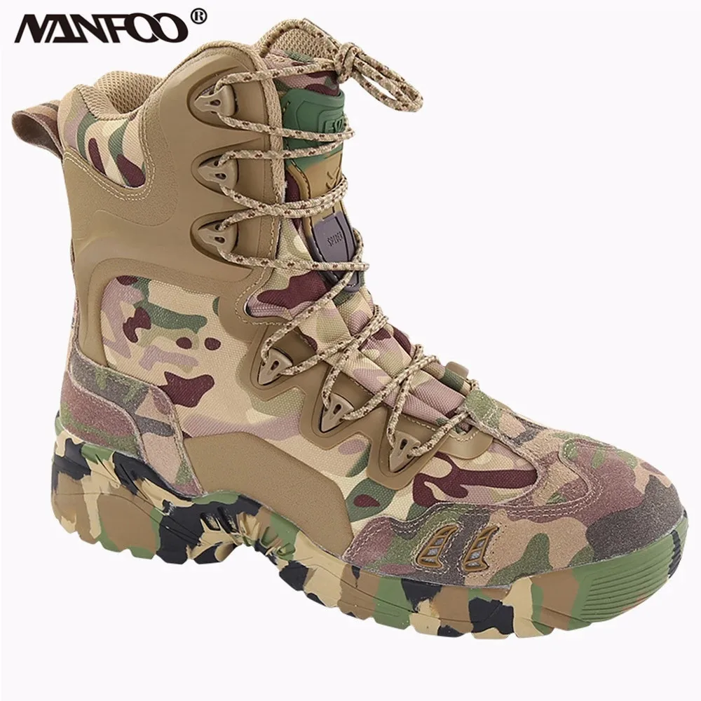 

Ultra Anti-Slip's Men High Boots Hiking Climbing Adventure Boots Wearable Tactical Walking Boots CP Camo Military Solider Shoes