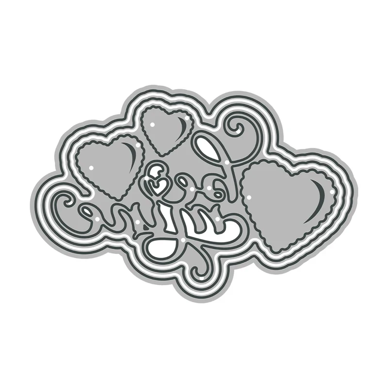 Be Mine Love Hearts Cutting Dies Valentine's DIY Scrapbooking Supplies Metal Dies Knife Mold For Cards Albums Decor