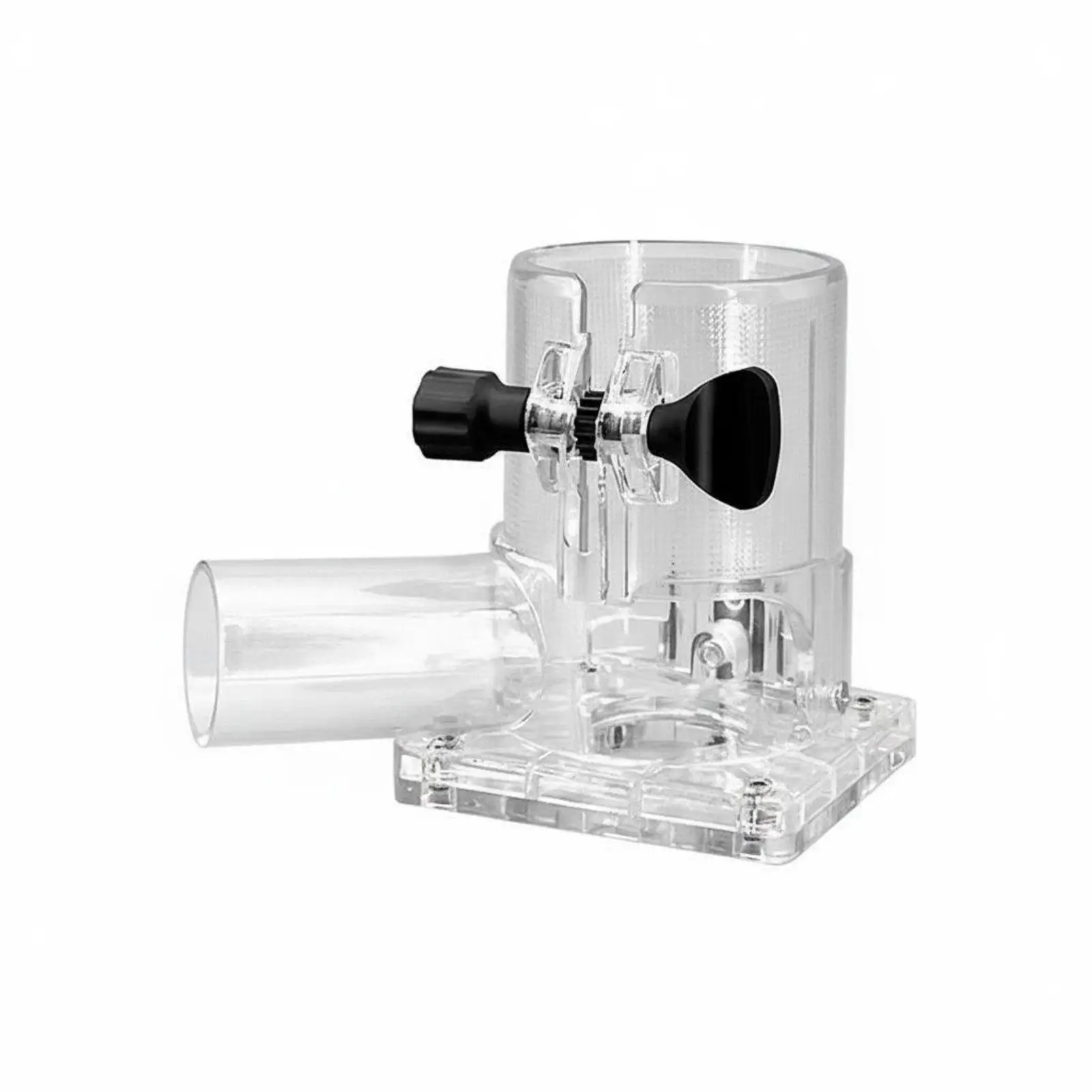 Professional Aluminum Router Cover Enhanced Clear Trimmer Base for Woodworking Router Bits Dust Collection System