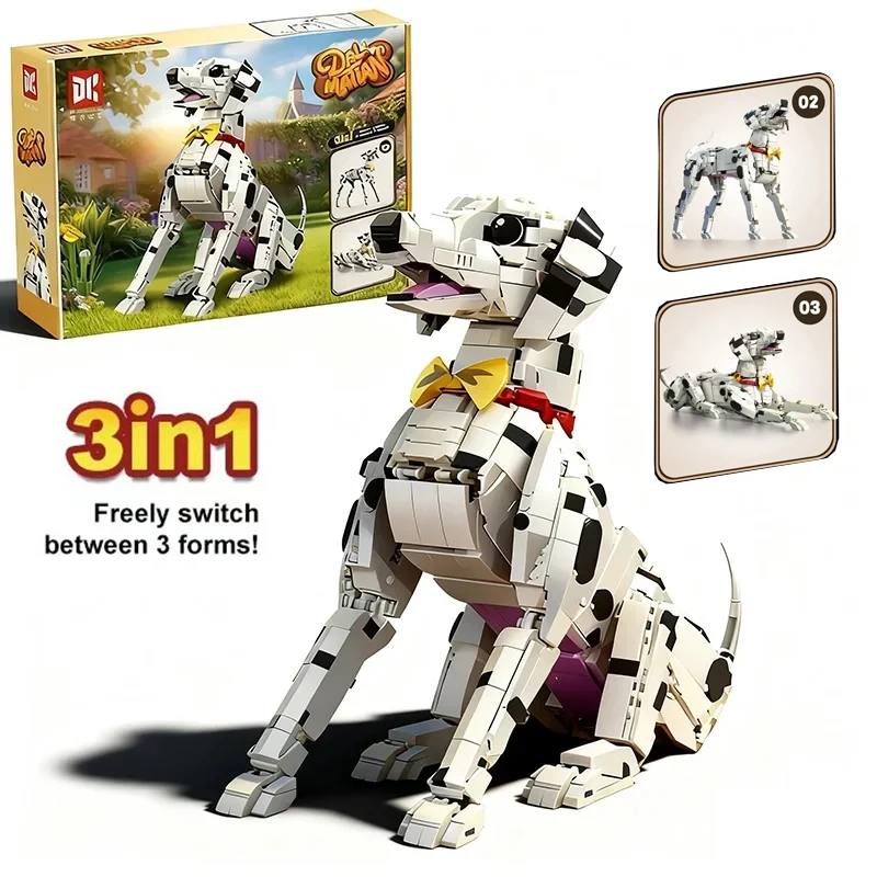 

1869PCS Creative 3in1 Loyal Spotted Dog Building Blocks Model Childrens DIY Educational Construction Toy For Boys Birthday Gifts