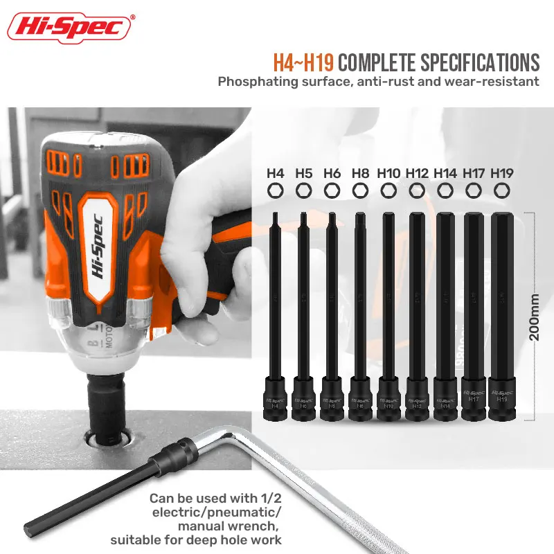 Hexagon Nut Driver Drill Bit Lengthen Hex Socket Sleeve Bit Nut Driver Screwdriver Drill Bit Long Extension Bar Tools