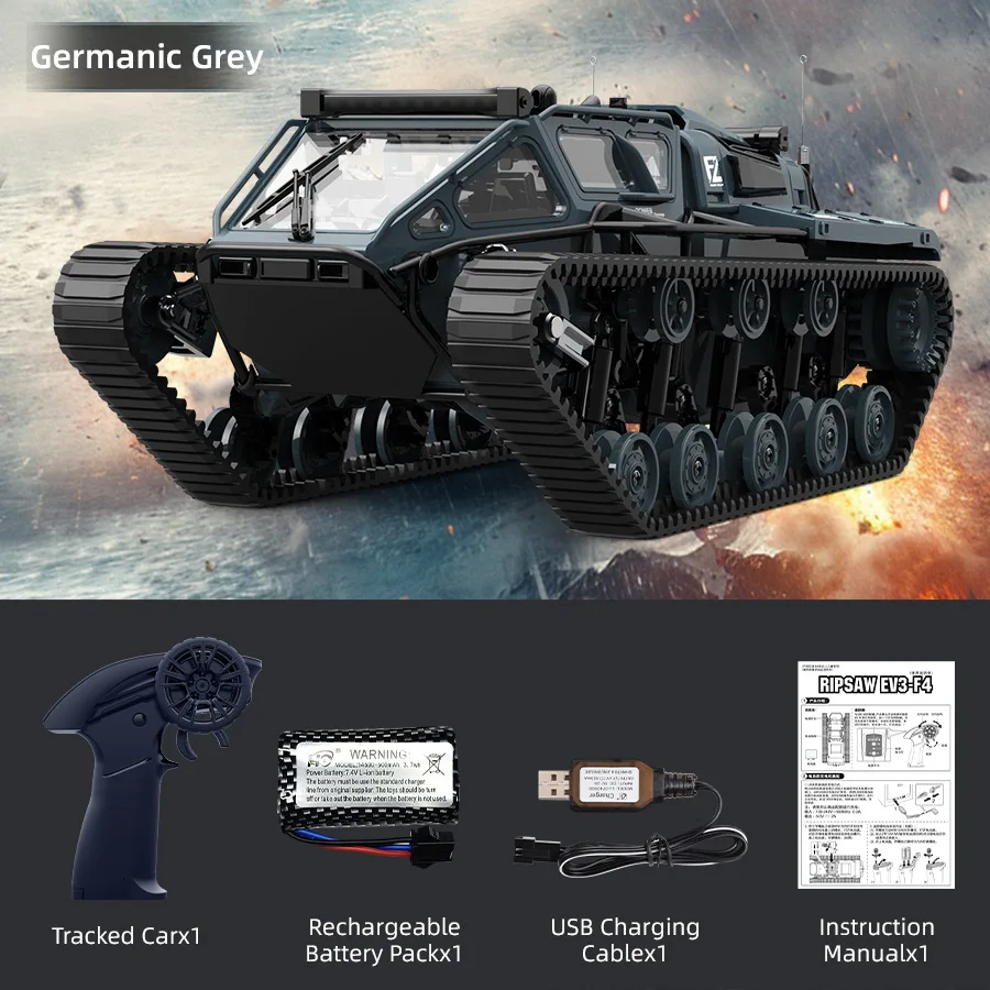 New2.4g Full Scale Rc Tracked Tank Camion alla deriva ad alta velocità con telecomando leggero Modello di veicolo da corsa Kid Toy Boy Gift