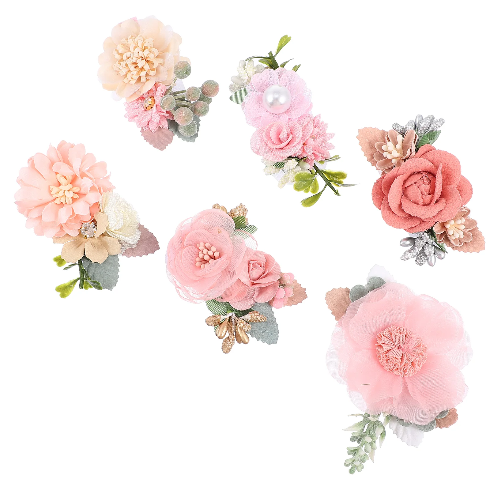 

6 Pcs Pink Hair Accessories Flower Hairpin Clips The Flowers Baby Girl for Girls