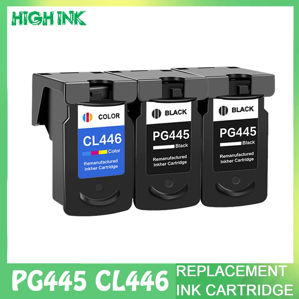 

Re-Manufactured 445 446 XL Ink Cartridge Replacement for Canon PG-445 CL-446 PG445 CL446 for ip2840 MG2440 2540 2940 494