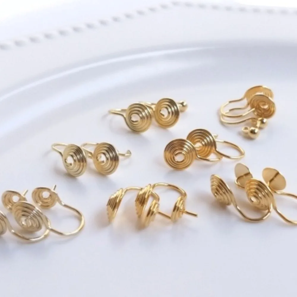 

14K18K золотого цвета, золото без отверстий для ушей, безболезненная катушка от комаров, диск, зажим для ушей, серьги «сделай сам», материал, домашние ювелирные изделия ручной работы