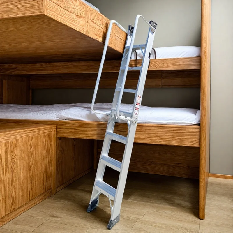 

Bed ladder with hook Household loft with handrail Aluminum alloy bunk straight Factory direct sales