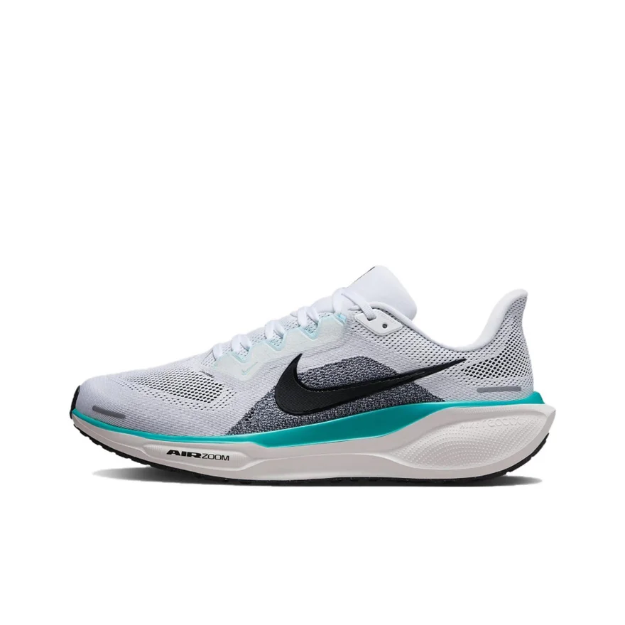 Nike Pegasus 41 Comfortable Soft Rebound Low Top Air Cushion Sports and Leisure Running Shoes for Men White and Blue