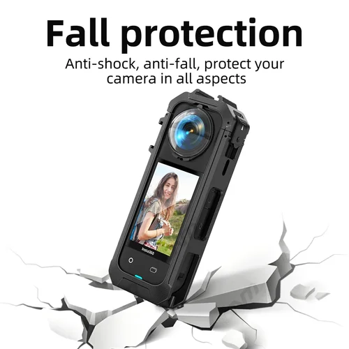 Imagen 2 del producto Jaula de marco para Insta360 X5, carcasa protectora de PC con soporte de zapata fría Compatible con accesorios Insta 360 X5