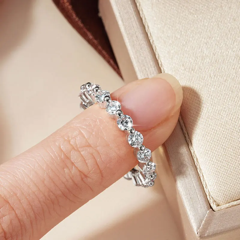 

Lnkry Full Eternity Moissanite Engagement Ring For Women 14k Gold Filled Wedding Bands Fine Jewely With Certificates