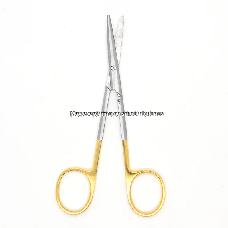 

12.5cm 5'' Gold Handle TC Insert Serrated Blade Straight Curved Blunt Tip Medical Surgical Dissecting Metzenbaum Scissors