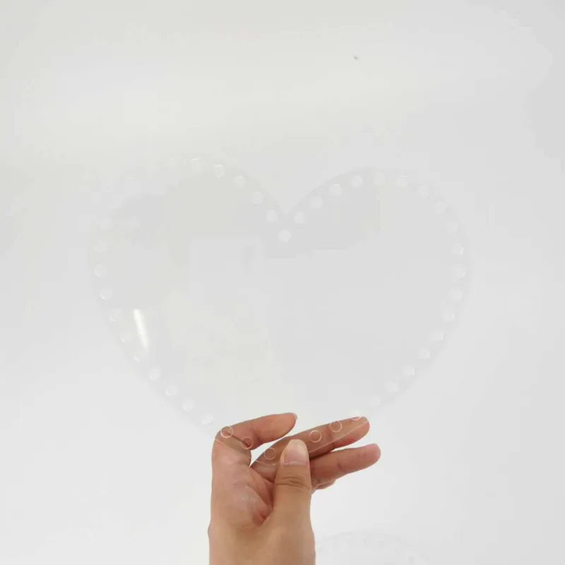 Tablero de acrílico transparente en forma de corazón, bolsa de punto, accesorios hechos a mano, bolso de ganchillo, suministros de materiales, bolso de hombro DIY, 2 piezas