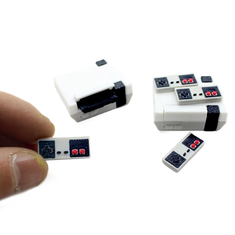 SX Gamepad Simulation Wireless Game Controller Doll House Decor Accessories Dollhouse Host+Game Card+2 Controllers Toys Model