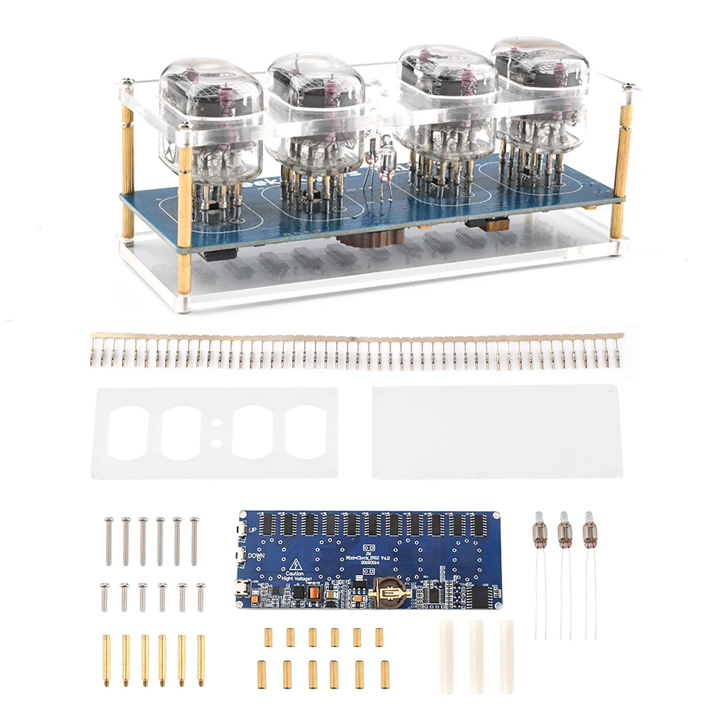 

Micro USB IN12 IN-12 PCBA DIY Retro Clock Module Glow Tube Parts Diy Kits Digital LED Clock Circuit Board For Arduino CR1220