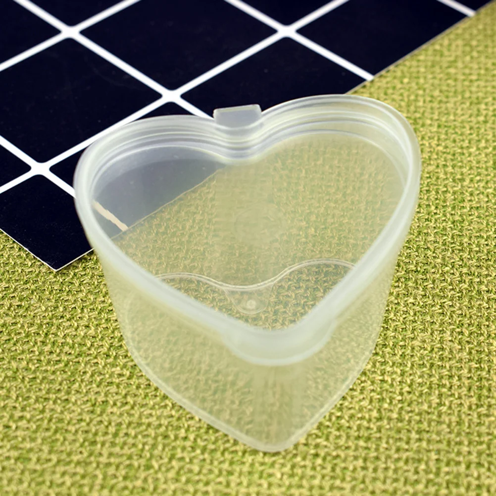 

50Pcs Heart Shape Transparent Storage Boxes Organizer Case Durable Clear Jewelry Medicine DIY Box Clear Storage Case