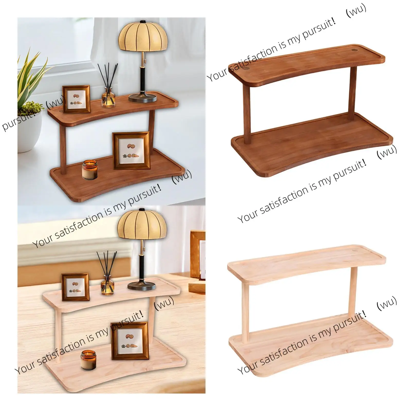 Desktop storage 2 floors 40x20x22cm practical makeup restaurant office countertop bedroom pantry
