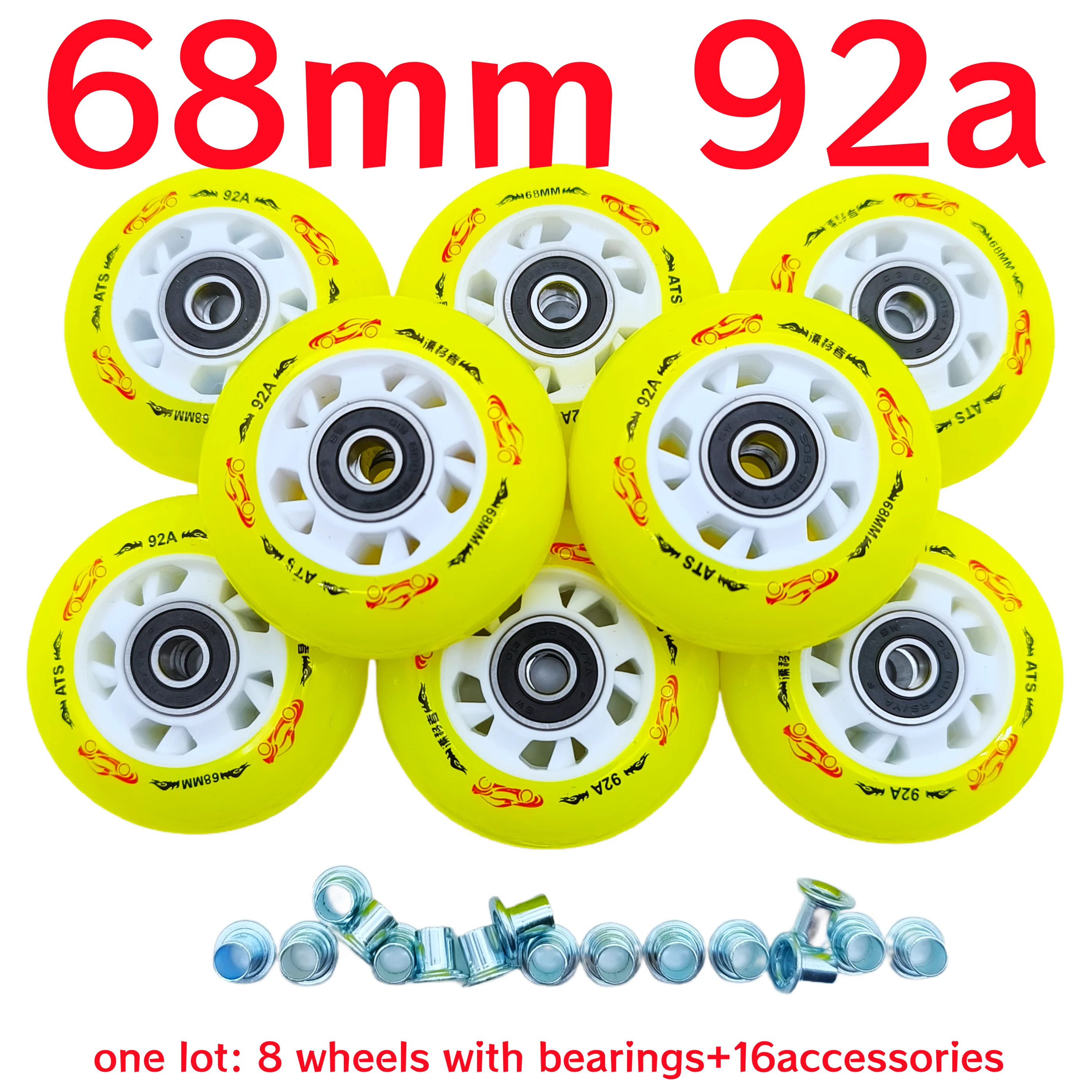 Free shipping roller shoes wheel skate wheel children 64mm 68mm 83A 8wheels/lot
