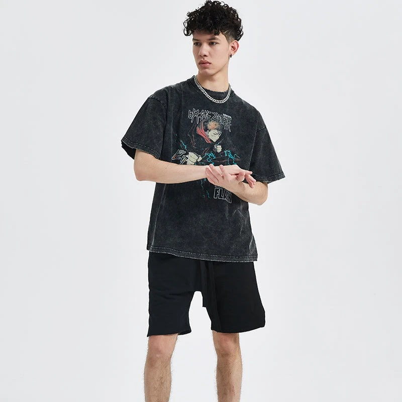 

Jujutsu Kaisen Itadori Anime Graphic Retro Vintage T-Shirt Men's 2026 Summer Fashion Oversize Street Top Harajuku Y2K Clothing
