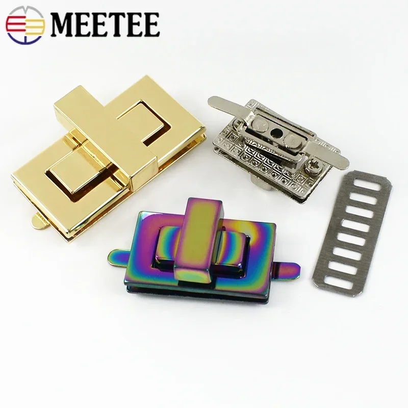 1-5Pcs Bag Square Lock Buckle Metal Turn Twist Locks Clasp for Handbag Purse Closure Toggle Latch Buckles DIY Repair Accessories