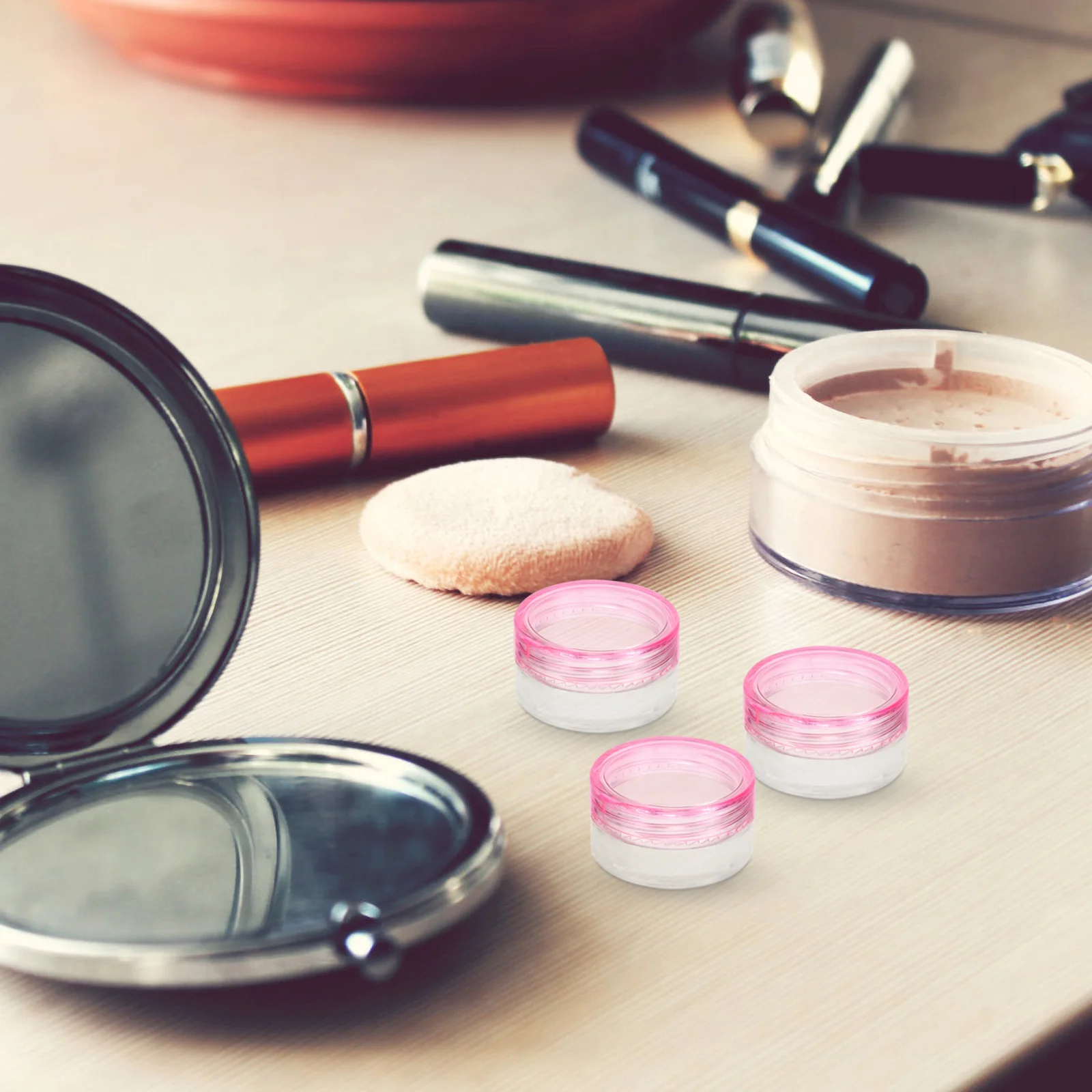 20 Pcs 5g Round Cream Box Cream Bottle Separated Bottle Empty Travel Bottle (Pink) cream bottles