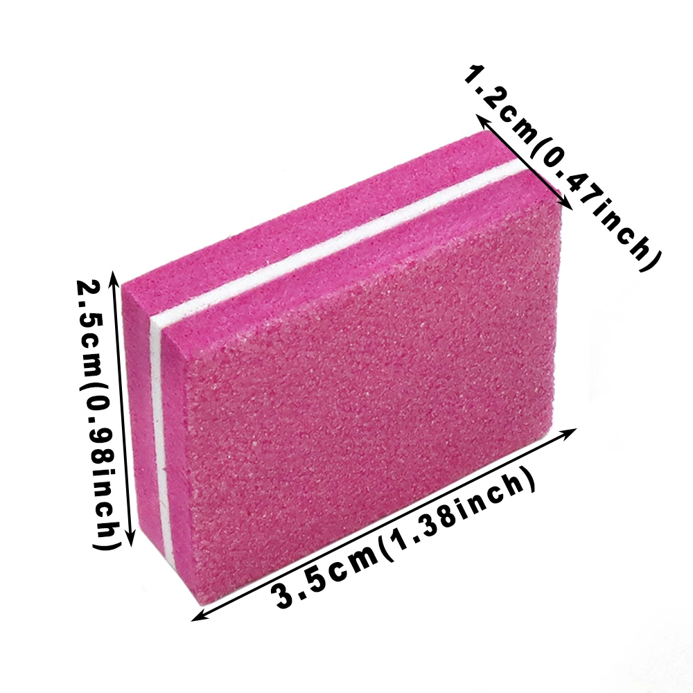 1/50/100/150 Stück Mini-Nagelpolierblöcke, geeignet für Acryl- und Naturnägel, 100/180 Körnung, Nagelpuffer, Nagelpolierblock in Großpackung – Detail 3
