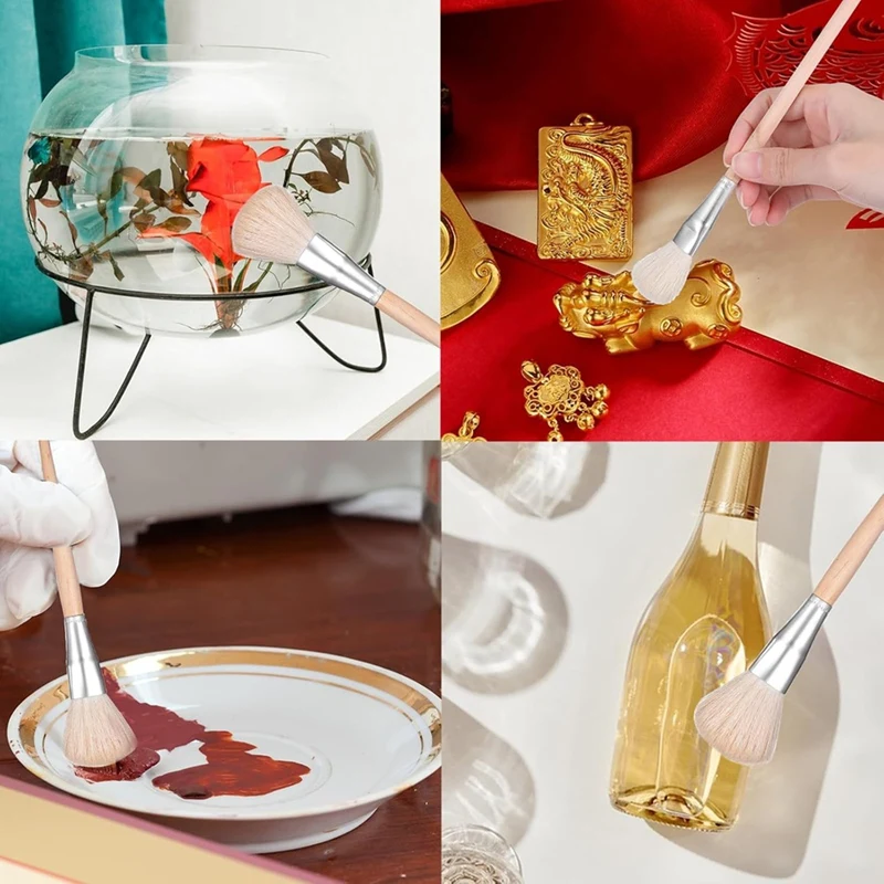 Hot TTKK Glaze Brushes For Pottery,Pottery Glaze Brushes Multipurpose Ceramic Brush Set For Acrylic Painting,Blending Mop Brushe