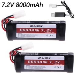 7.2V 8000mAh Ni-MH SC battery and charger set for RC toys tank car Airplane Helicopter With Tamiya Connectors 7.2 v battery