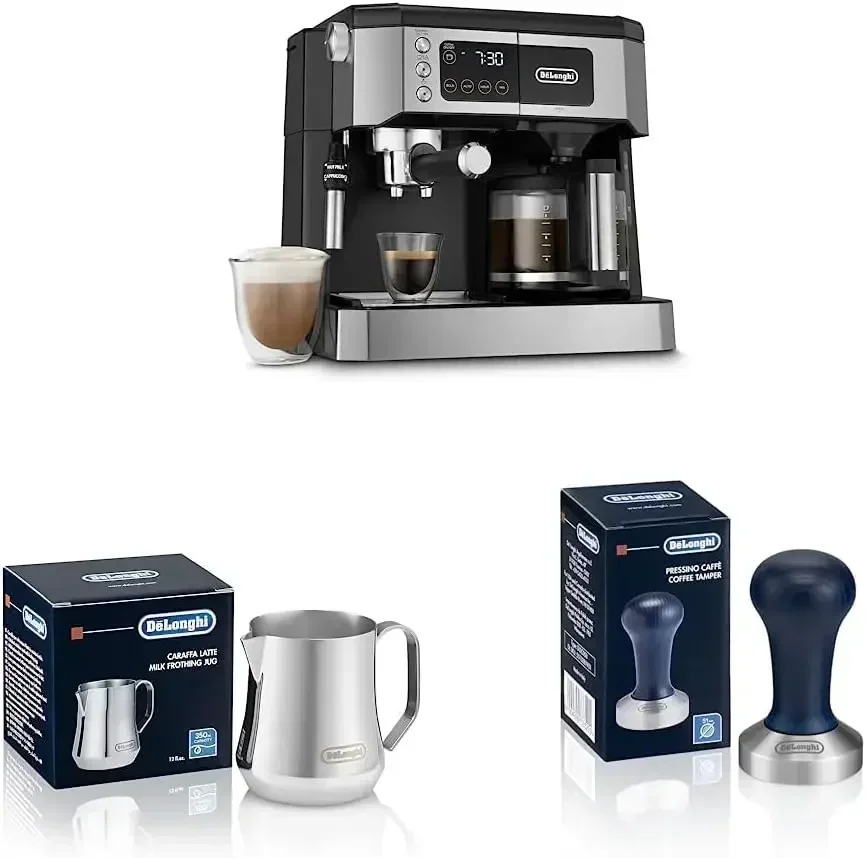 Kitchen suppliesDe'Longhi All-in-One Combination Coffee Maker & Espresso Machine & Stainless Steel Milk Frothing Pitcher, 12 oun