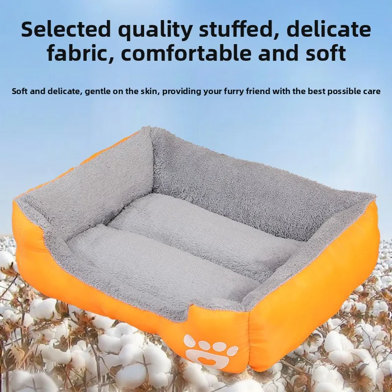 

Plush Dog Bed, Orthopedic Sleeping Mat for Small Medium Large Dogs, Non-Slip Washable Pet Bed with Bite Resistant