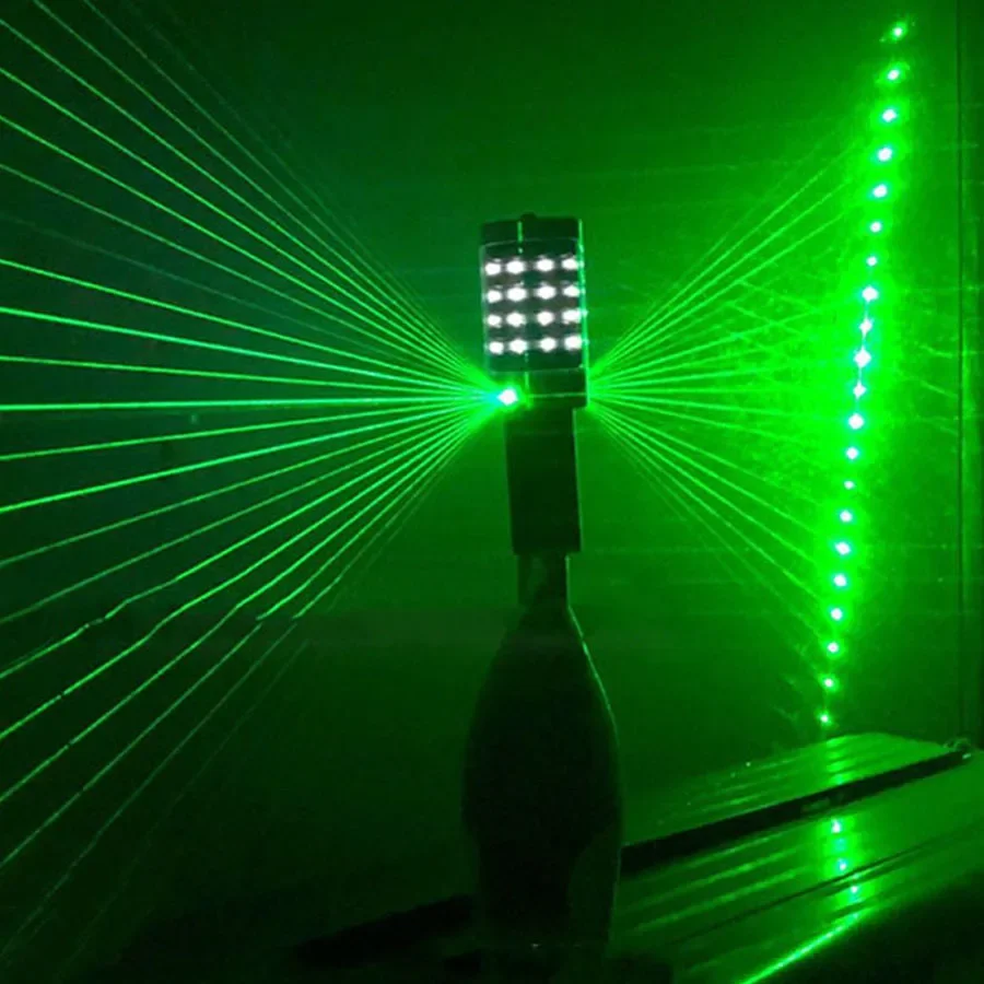 Party Bar Club Bottle Service Sparkler LED Flash Stick Two Head Green Laser Projector Light Champagne Bottle LED Strobe Baton